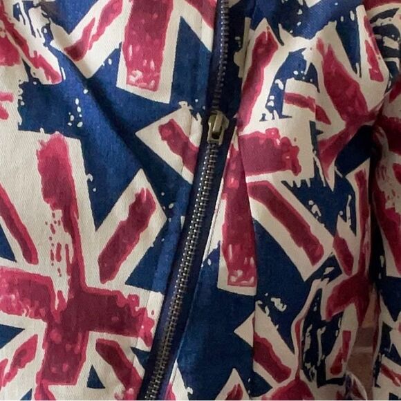 CALS Union Jack Patterned Red, White & Blue Denim Jacket Size S - Picture 8 of 8